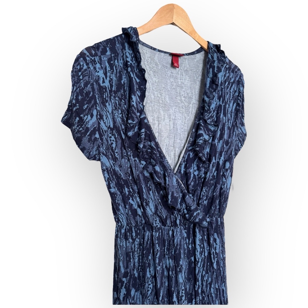 Merona NWT Women’s Summer Ruffle V-Neck Empire Waist Dress, Blue, Size XL P26 - Picture 4 of 10